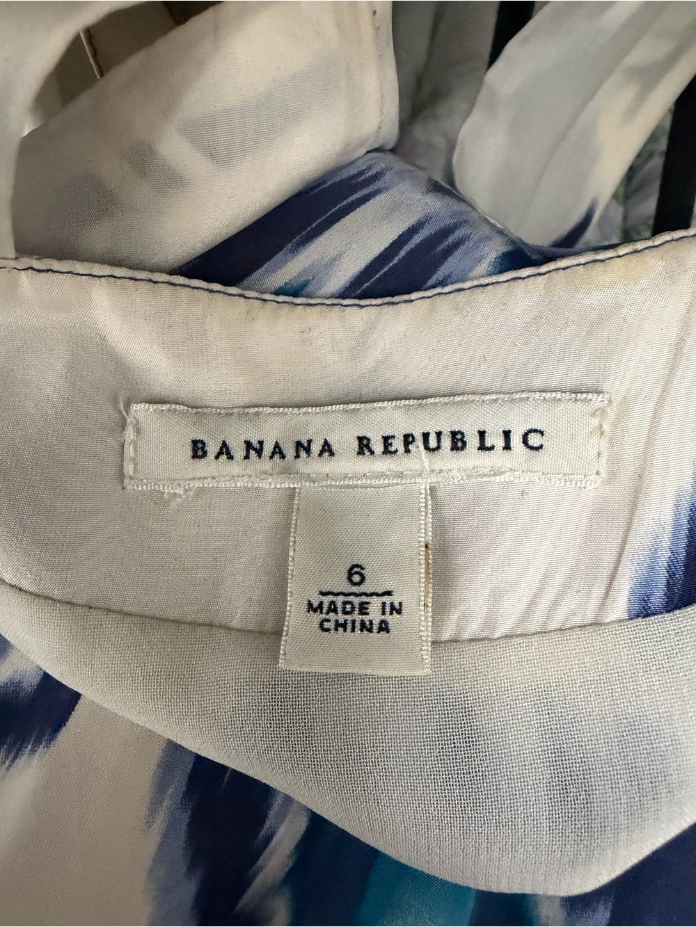Banana Republic Silk Batik Blue & White Printed Sundress 6 - Picture 7 of 8
